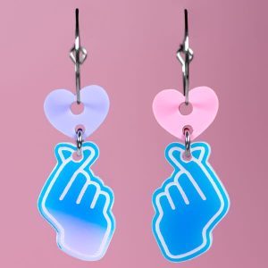 Pendientes Kpop Corazón coreano holográfico