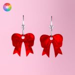 Pendientes acrílicos San Valentín mini lazos rojo y rosa Neoplanet