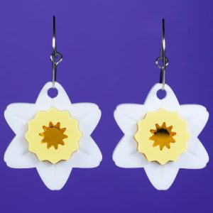 Pendientes acrílicos de flor narciso primavera Neoplanet