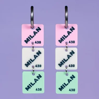 Pendientes acrílicos con forma de gomas de borrar de colores Pendientes acrílicos con forma de gomas de borrar de colores