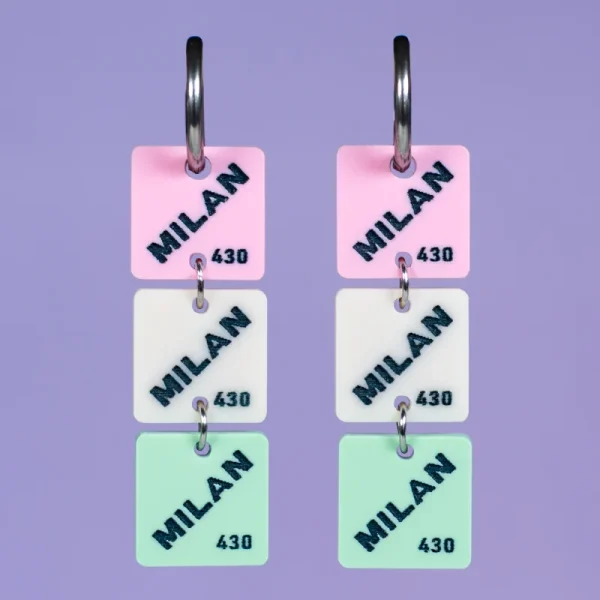 Pendientes acrílicos con forma de gomas de borrar de colores Pendientes acrílicos con forma de gomas de borrar de colores