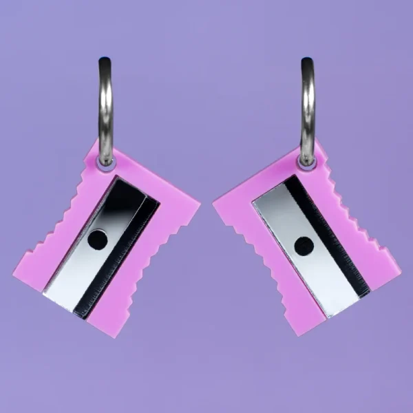 Pendientes acrílicos con forma de sacapuntas originales Pendientes acrílicos con forma de sacapuntas originales
