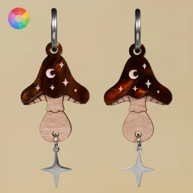 Pendientes Setas otoño color marrón Neoplanet Pendientes Setas otoño color marrón Neoplanet