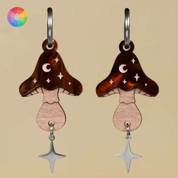 Pendientes Setas otoño color marrón Neoplanet Pendientes Setas otoño color marrón Neoplanet